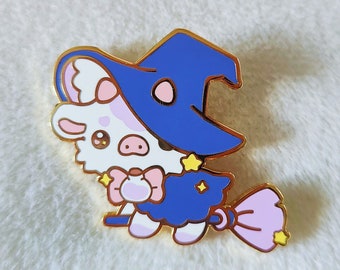 Pin de esmalte duro de vaca bruja