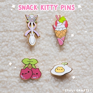 Waffle Kitty Icecream & Spoon Kitty Hard Enamel Pin