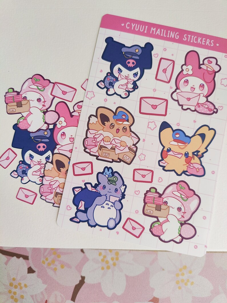 Cute Mailing Stationary Stickers Pokemon Sanrio Studio Ghibli Etsy