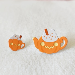 Pumpkin Tea Set Dyed Enamel Pin