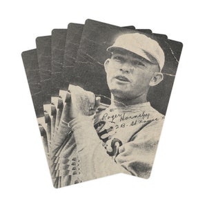 Cartes à jouer souvenirs de baseball avec cartes de poker Rogers Hornsby, éphémères, jeu de cartes de baseball vintage