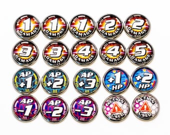 Glass & Metal Gundam TCG Counter Set – Handmade Game Accessories by Battle Baubles
