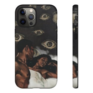 Premonition: Retro Vintage Collage Art 50s MidCentury Couple Eyes Dark Spooky Sky Clouds Phone Tough Case iPhone