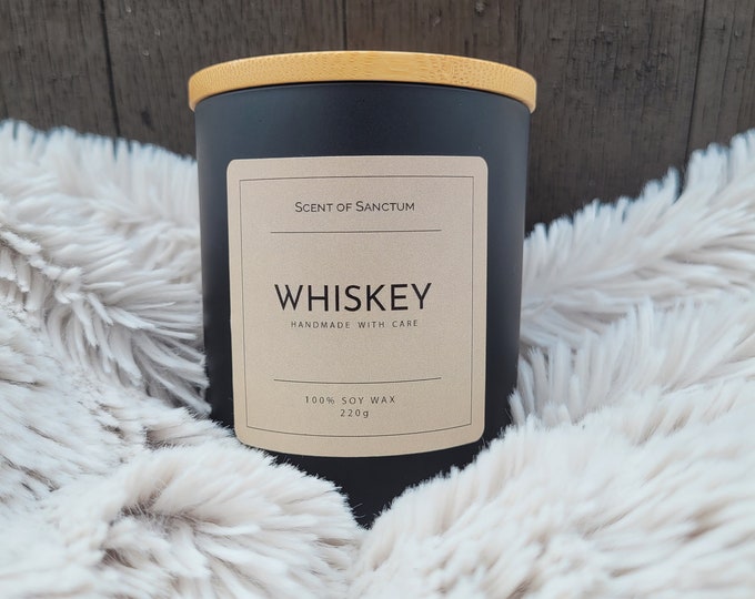 Whiskey Scented Soy Wax Candle - Handmade Vegan Candle
