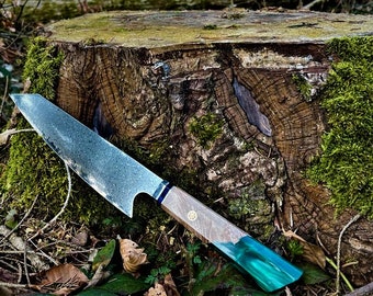 chef knife, japanese craft, 67 layers damascus knife, chefs blade, Epoxy knife, cooking utensils, mothers day, hand made, chef knife set,