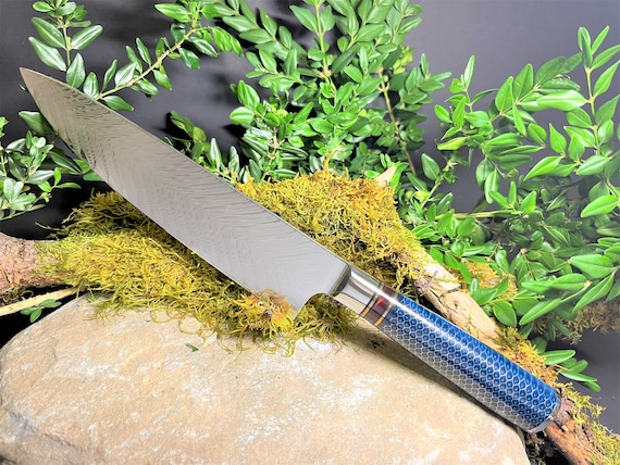 damascus kitchen knife, chef japanese knife, professional Knives, damascus chef blade, Epoxy knife, mother day gift, cooking handmade knife