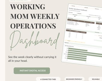 Working Mom Weekly Planner Google Sheets: Family Operations Dashboard & Task Organizer