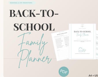 Back to School Family Planner for Moms, School Organization Printable & Prep Checklist