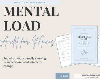 Mental Load Audit for Moms Printable | Invisible Labor & Household Responsibility Worksheet PDF
