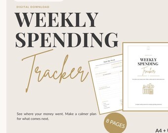 Weekly Spending Tracker Printable | Expense Log and Spending Check-In | A4 & US Letter PDF