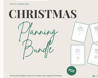Christmas Planner Bundle Printable | Holiday Budget, Gifts, Home Reset, Meals & Hosting | A4 + US Letter