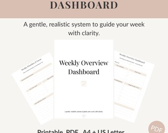 Weekly Overview Dashboard | Minimal Planner Moms | Printable Home Planning System