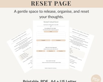 Mental Unload Reset Page | Printable Brain Dump Worksheet (PDF)