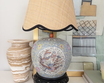Chinoiserie lamp with shade