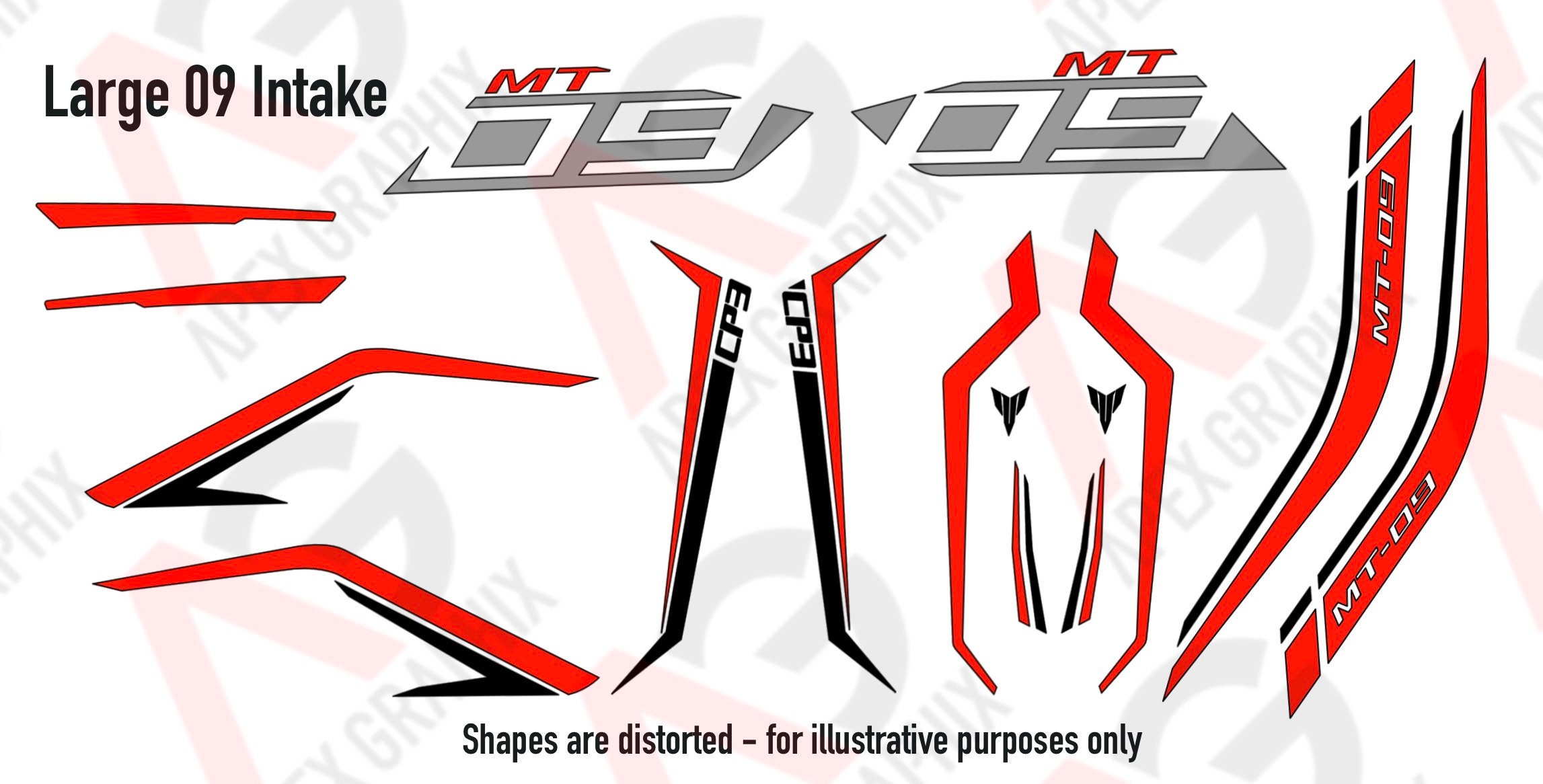 Yamaha MT09 Ice Fluo Full Decal Sticker Kit 20172019 Etsy