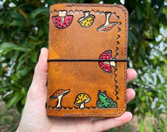 Passport Wallet - Toad and Mushroom - Leather Traveler’s Notebook