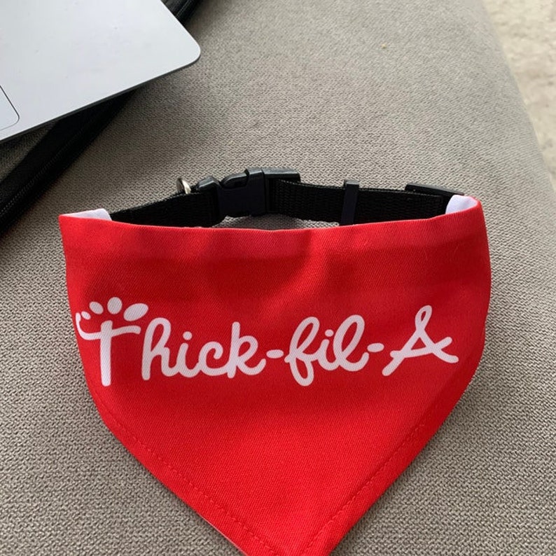 Thick Fil A Dog Bandana Collar I Funny Dog Bandana I Dog Etsy