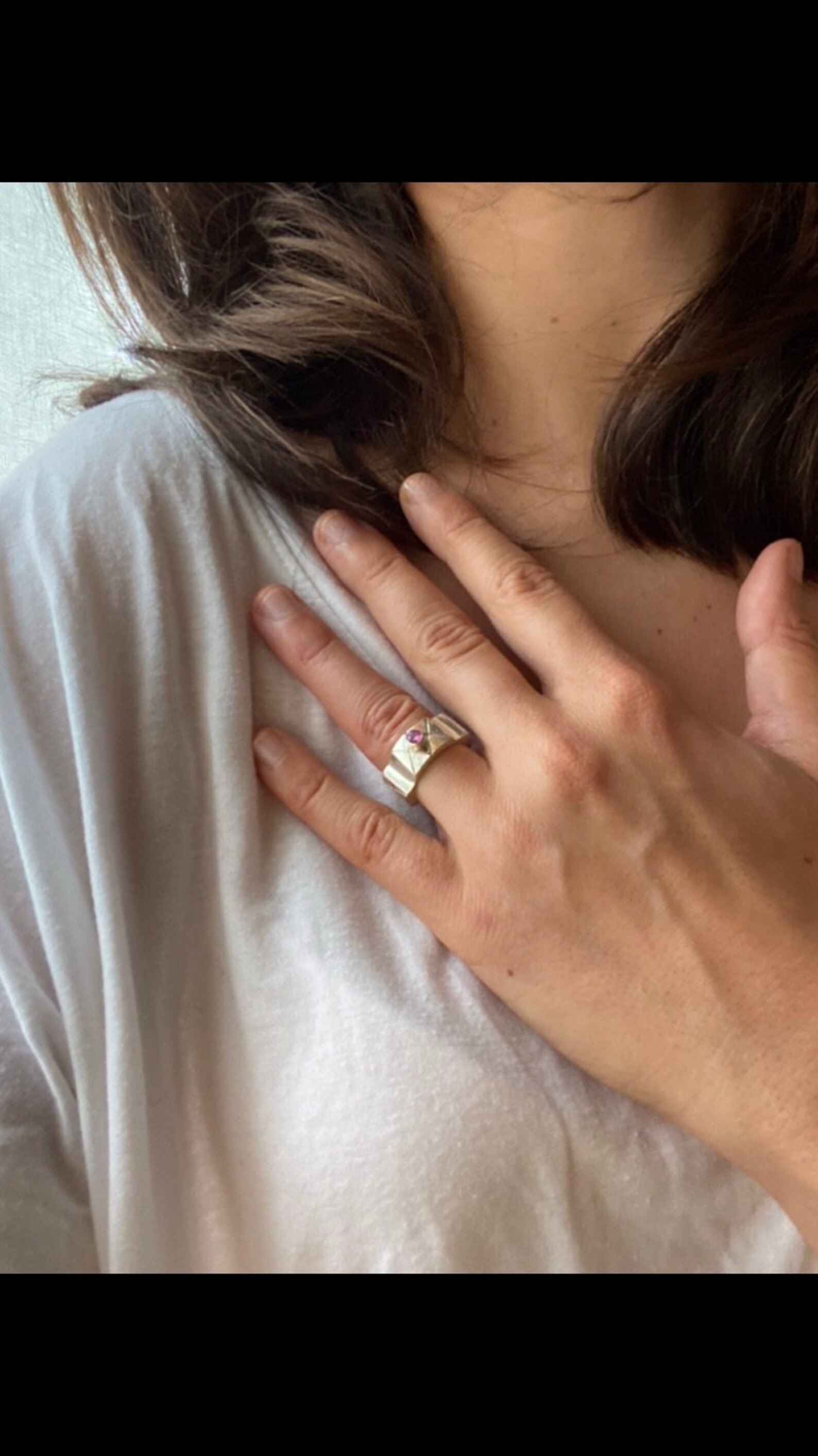 Handmade sterling silver 'Boss' ring with pink Etsy