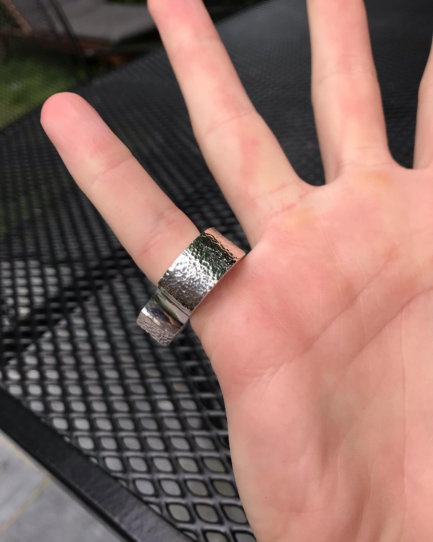 Handmade sterling silver 'Clock' ring. Etsy