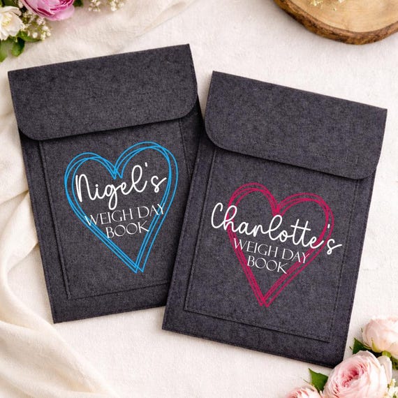 Personalised Felt Weight Loss Journey Folder: Slimming Pouch