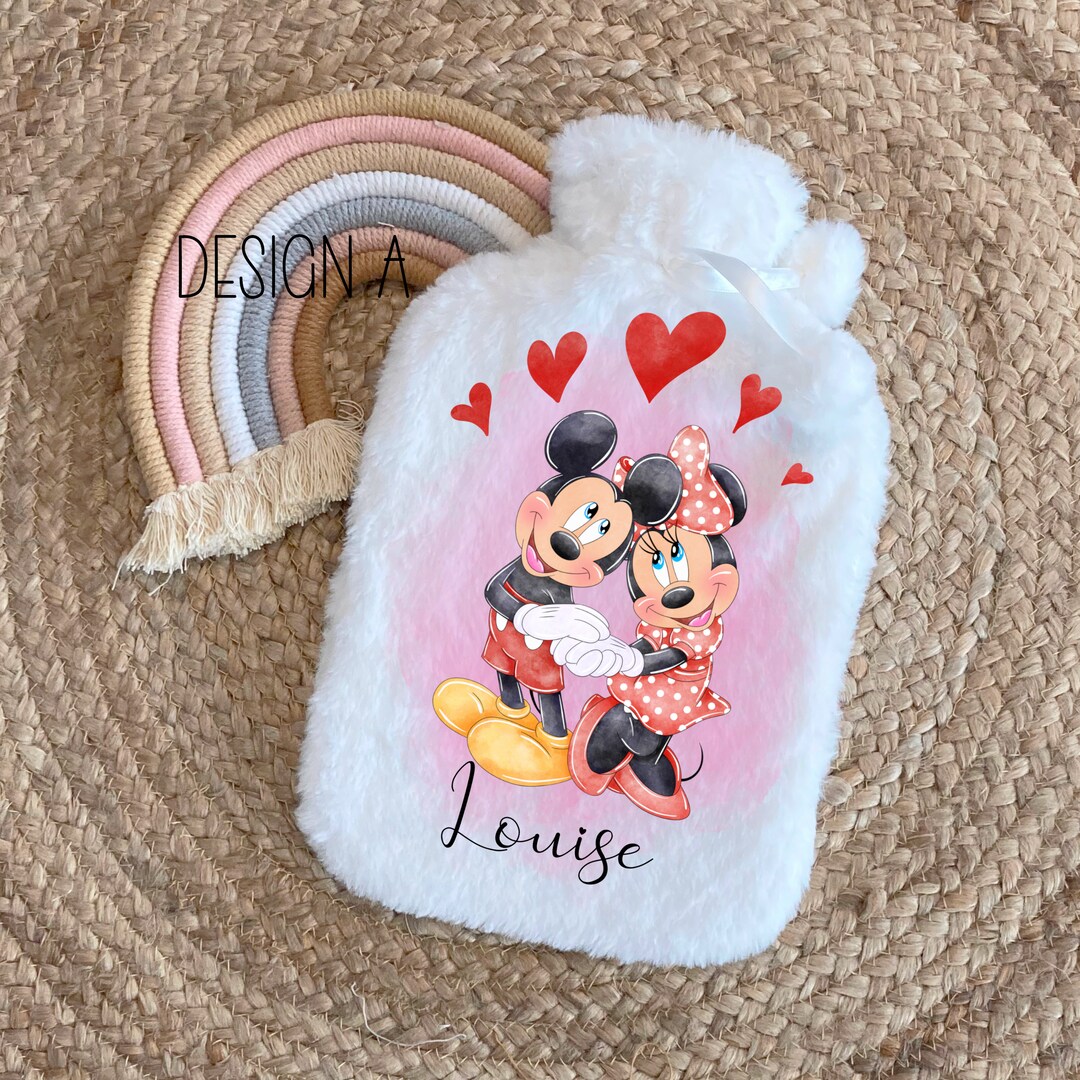 Personalised Mickey and Minnie Hot Water Bottle Personalised Hot Water