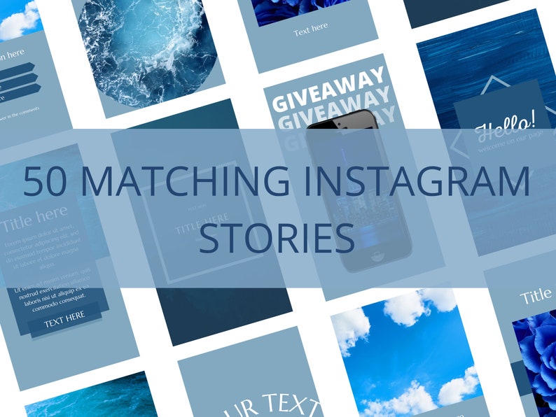 200 Blue Aesthetic Instagram Canva Templates, Blue Business, Nature ...