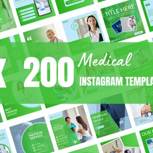 200 Medical Instagram Canva Templates,  Healthcare clinic templates, Business  post, Social media post,  set of 200, canva instagram feed