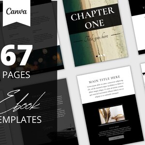 67 page ebook template Canva. Black small business ebook. Coaching ebook. Canva workbook template. Minimalist ebook. Neutral ebook.
