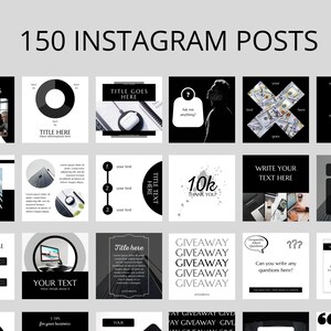 200 Black and White Instagram Canva Templates (digital Download) - Etsy