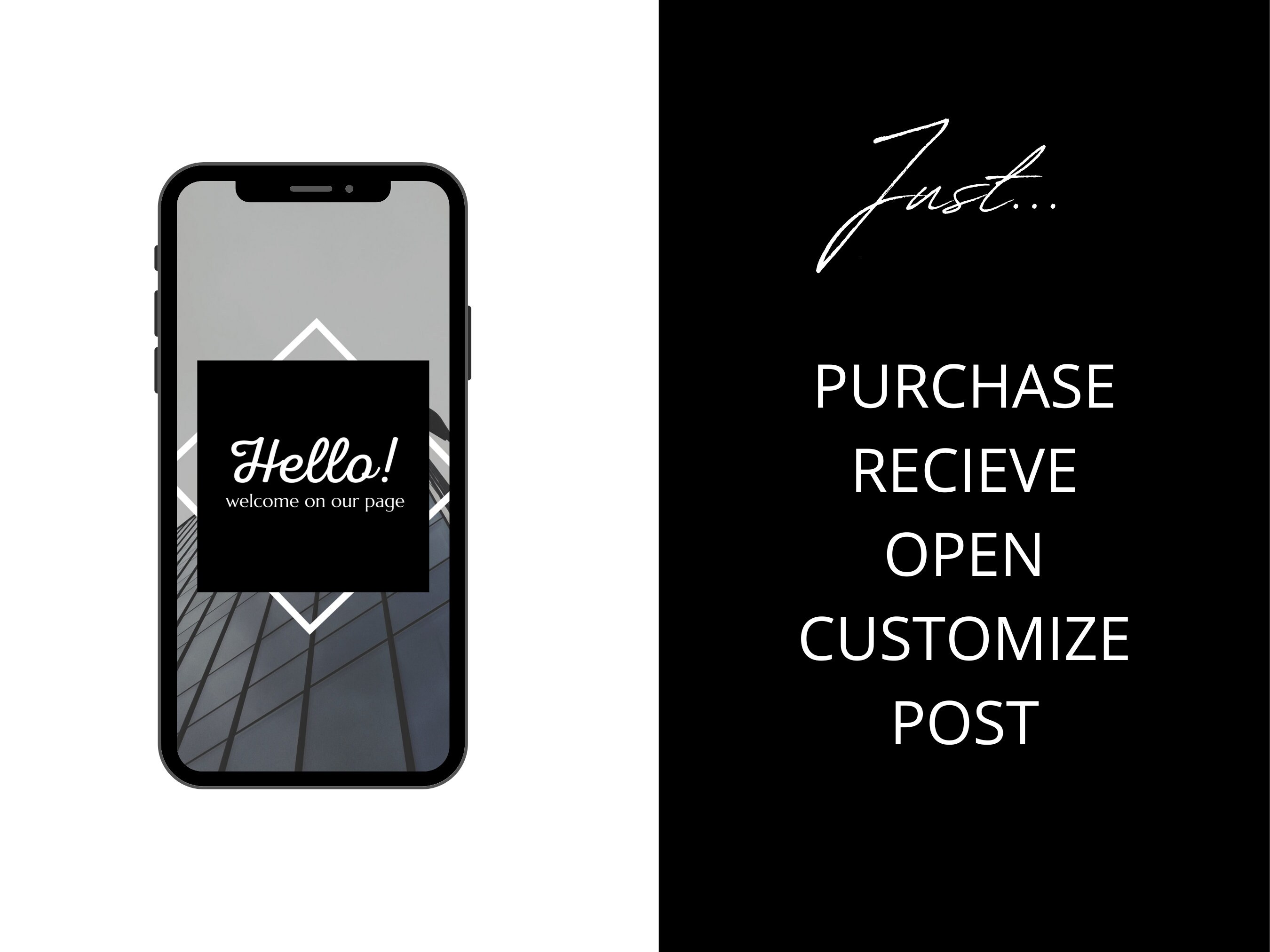 200 Black and White Instagram Canva Templates (digital Download) - Etsy