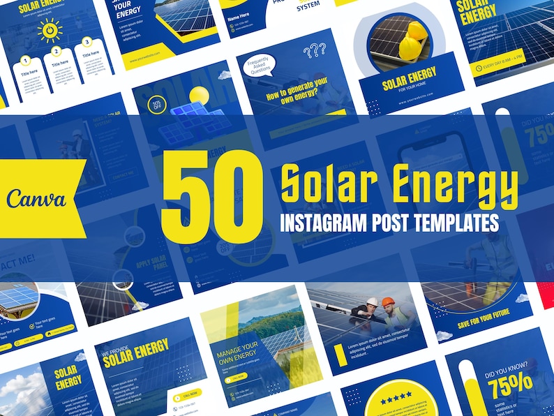 50 Solar Energy Instagram Post Templates for Canva (digital Download ...