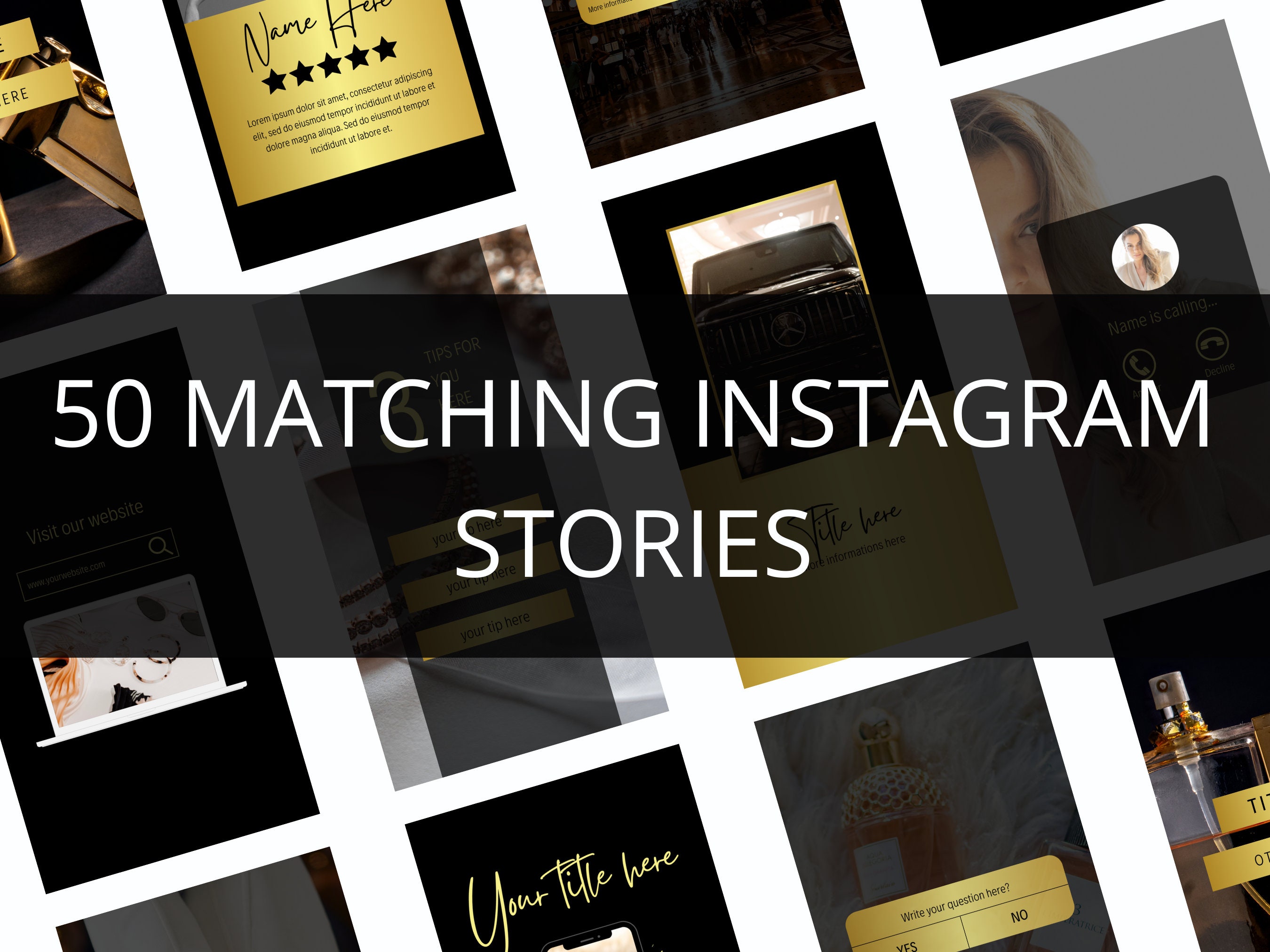 200 Luxury Black and Gold Instagram Canva Templates - Etsy