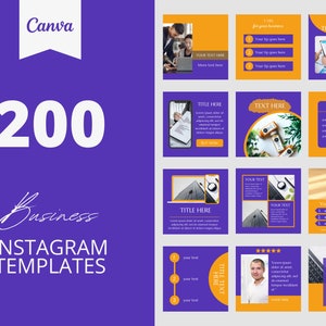 Purple Business Instagram Canva Templates: Social Media Posts (Digital Download)