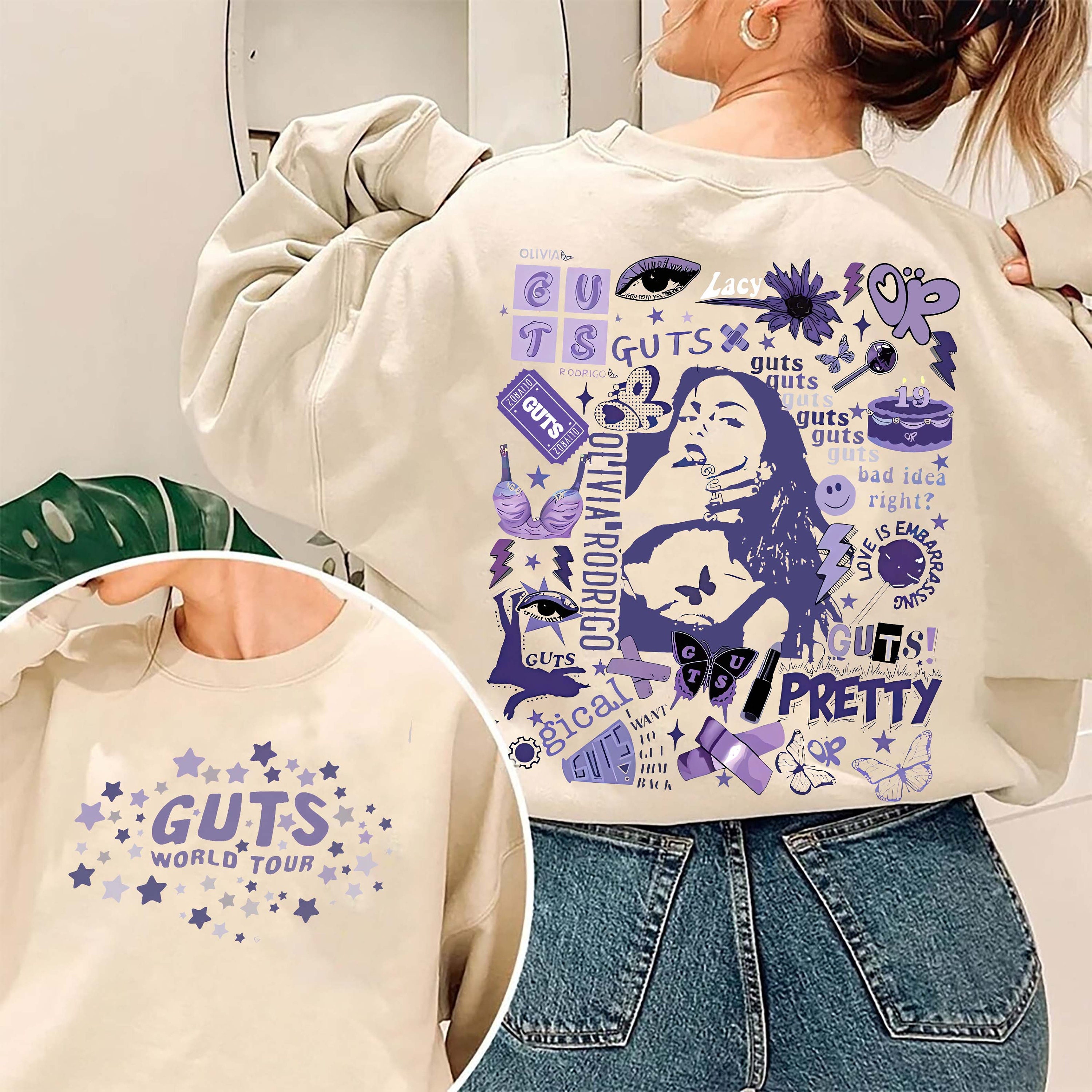 Olivia Rodrigo Guts Tour 2024 Shirt, Olivia Rodrigo Double Sided Shirt