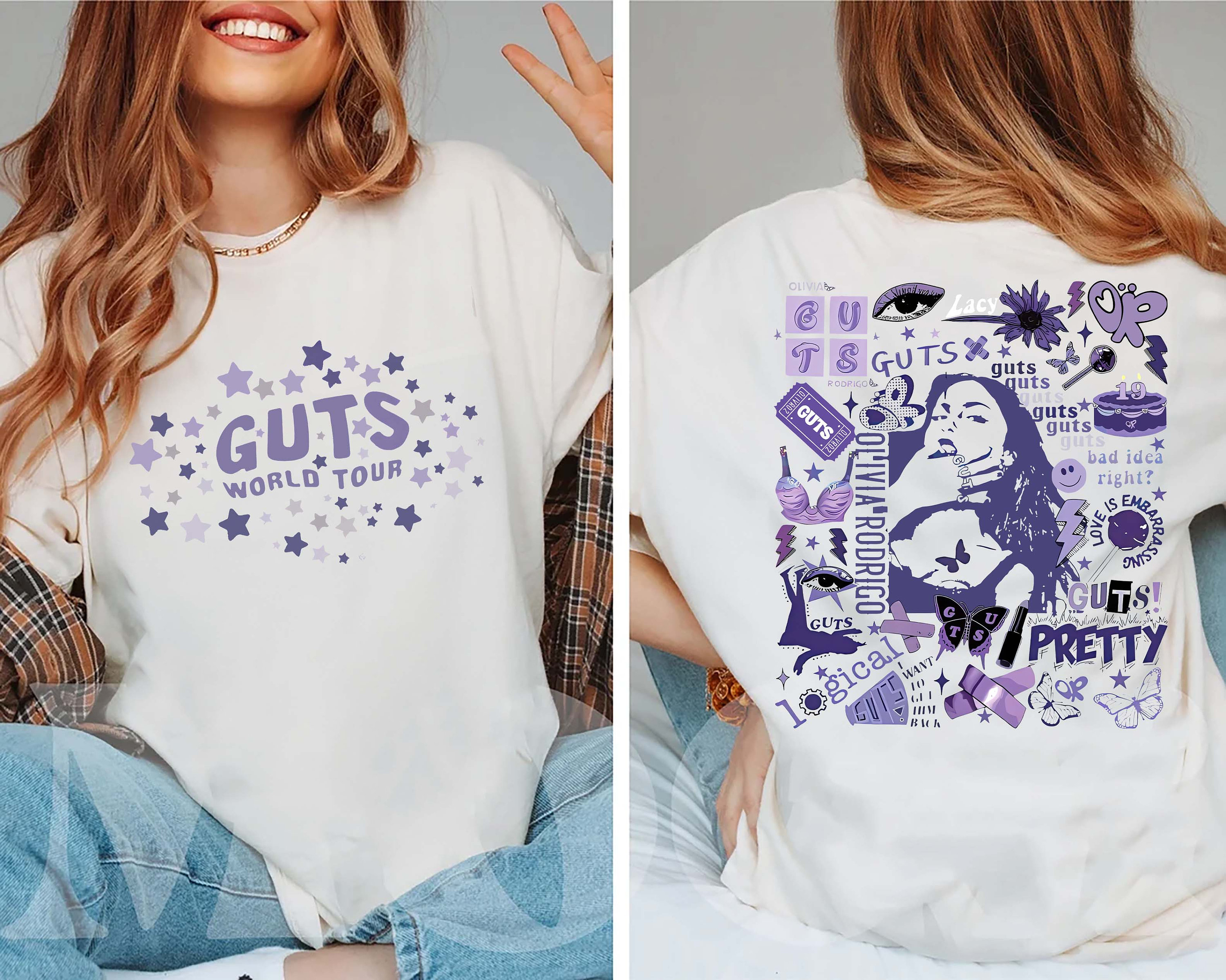 Olivia Rodrigo Guts Tour 2024 Shirt, Olivia Rodrigo Double Sided Shirt