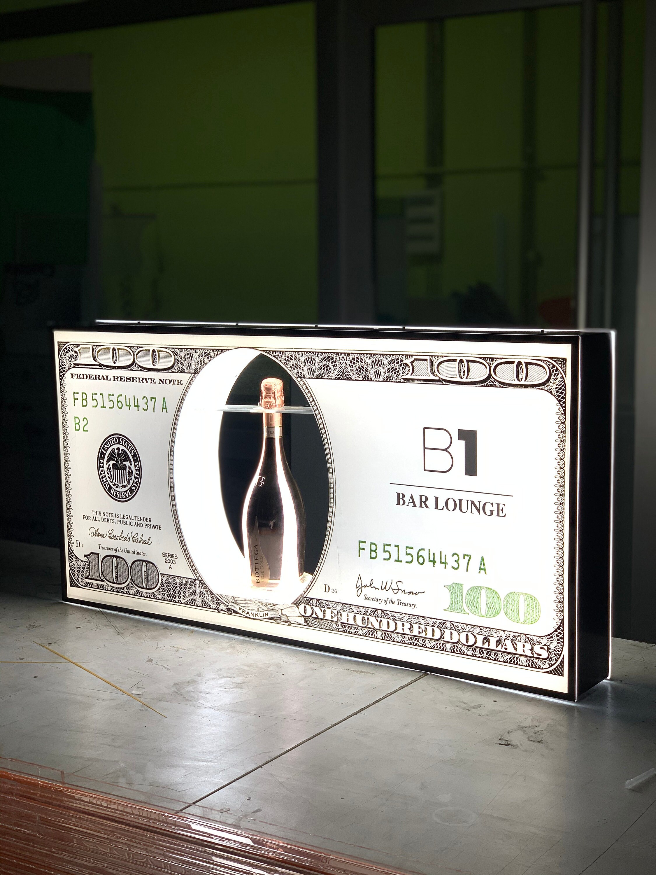 Bottle Presenter DOLLAR Bill Board Sign Etsy
