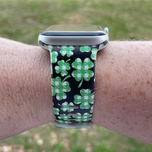Correa de reloj con trébol de cuatro hojas compatible con Apple Watch, Samsung y Garmin.
