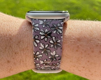 Purple Daisy Watch Band Compatible with Apple Watch Samsung Garmin