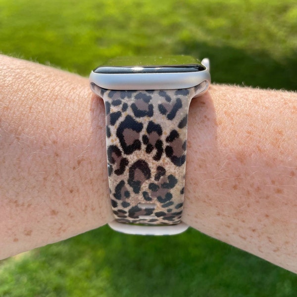 Brown Leopard Watch Band Compatible with Apple Watches Samsung Garmin