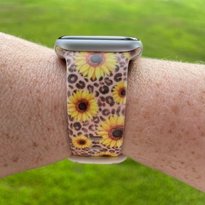 Leopard Watch Band/ Sunflower Watch Band Compatible with Apple Watch Samsung Garmin