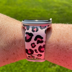 Pink Leopard Watch Band Compatible with Apple Watch Samsung Garmin