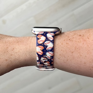 Baseball Hearts Watch Band Compatible with Apple Watch Samsung Garmin