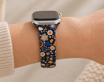 Correa de reloj Midnight Floral compatible con Apple Watch, Samsung y Garmin.