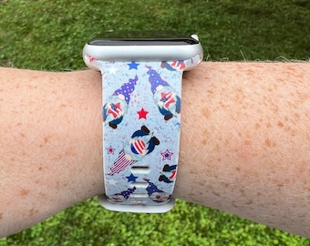 Forth of July Gnomes Watch Band Compatible with Apple Watch Samsung Garmin