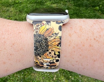 Leopard Sunflower Watch Band Compatible with Apple Watch Samsung Garmin