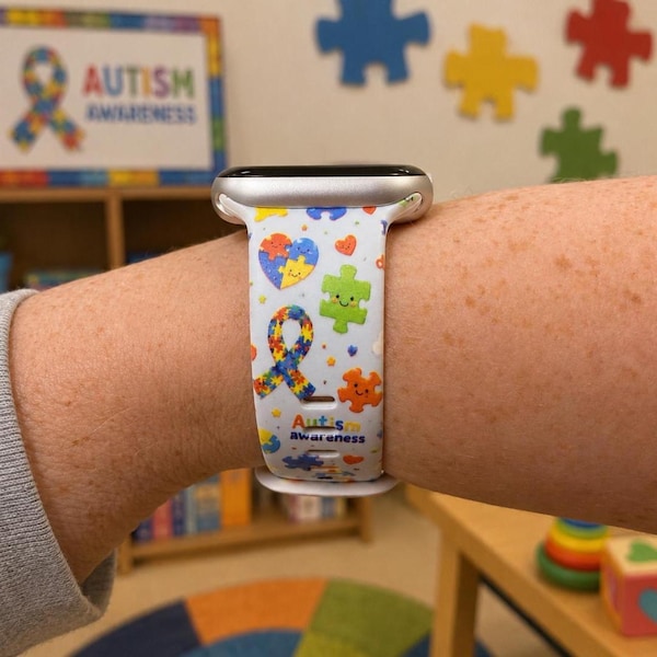 Autism Awareness Watch Band | Colorful Puzzle Piece Design | Compatible with Apple & Samsung Watches