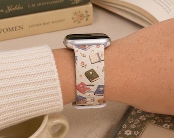 Book Lover Watch Band | Compatible with Apple And Samsung Watches | Floral Reading Theme