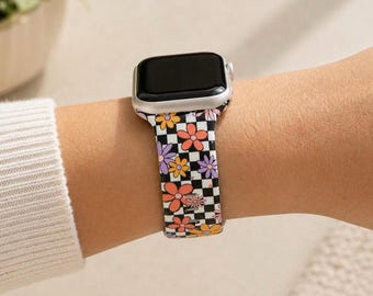 Correa de reloj con estampado floral retro compatible con Apple Watch, Samsung y Garmin.