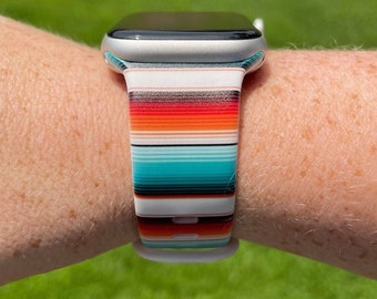 Western Striped Watch Band Compatible with Apple Watch Samsung Garmin