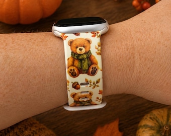 Cozy Fall Teddy Bear Watch Band